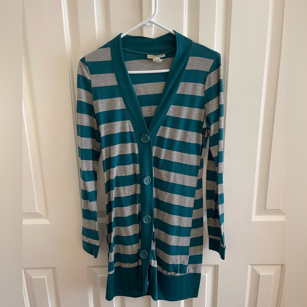 Green and grey sweater dresss